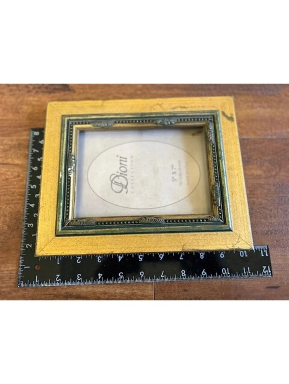 Dioni Collection 5x7 Gold and Green Decorative Picture Frame